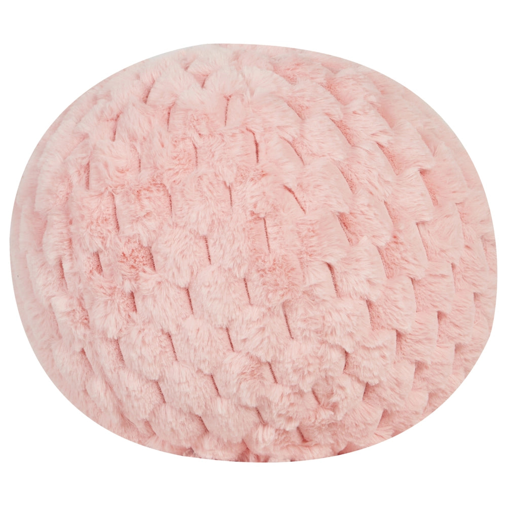 Cuscino decorativo a sfera rosa in pelliccia sintetica di lana 30 x 30 cm Boho Décor Accessori Camera da letto Soggiorno