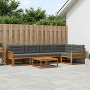 Set di divani da esterno con cuscino 6 pcs Naturale e Antracite