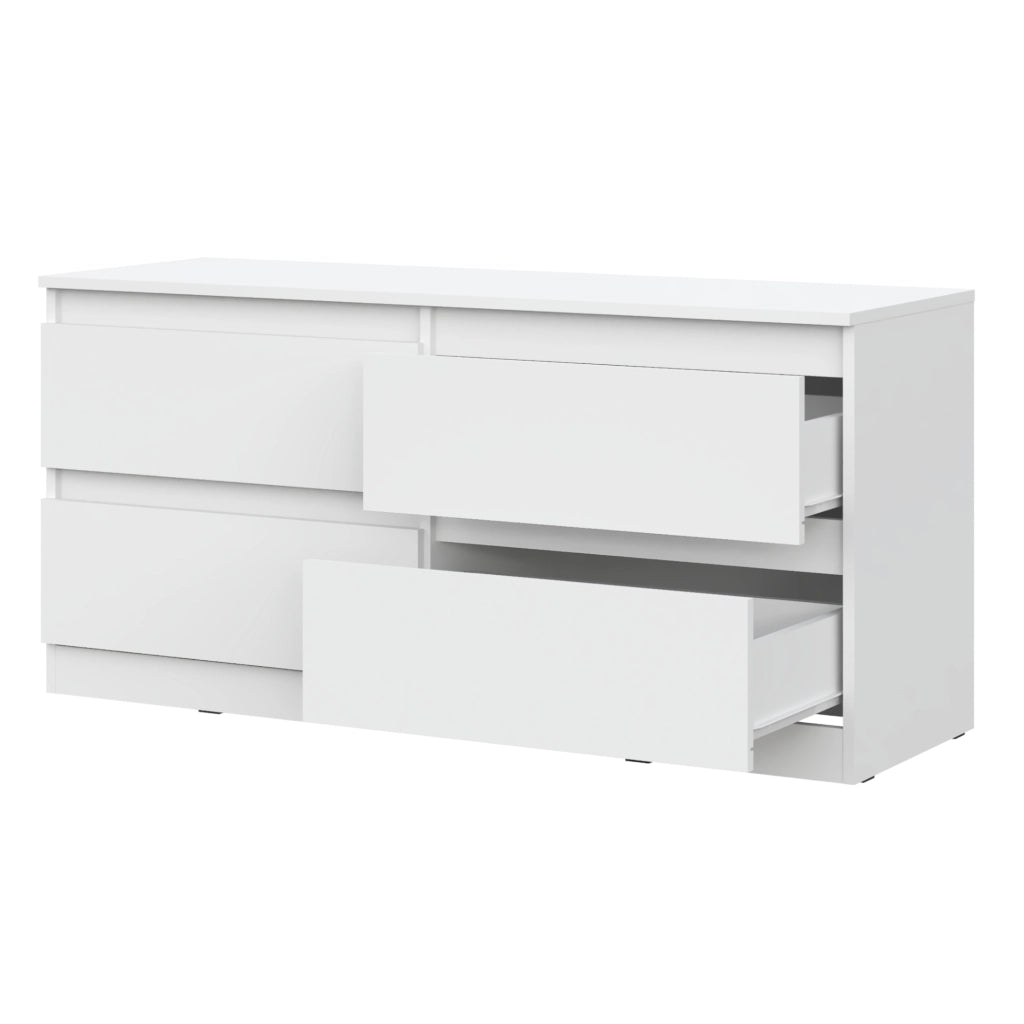 Mobile TV SOLA - Bianco - 4 Cassetti - Larghezza 127 cm, Altezza 61 cm, Profondit? 44 cm