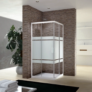 Box doccia 75x75 cm angolare alluminio bianco 4mm serigrafato | Ibiza