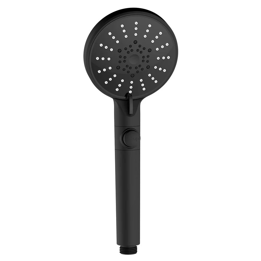 Doccetta nera con pulsante getto stop e 5 getti - Serie Zeus