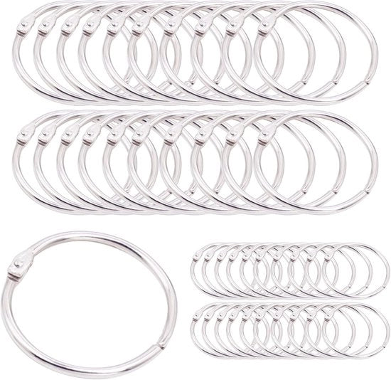 Raccordi per docciaschiuma - 50 mm - Clip metalliche - 50 pezzi - Argento