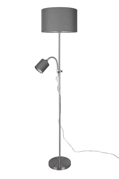 Lampada da terra OWEN argento 2 luci E14/E27 RL 160cm