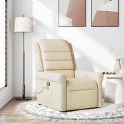 Poltrona Massaggiante Reclinabile Crema in Tessuto 4015654