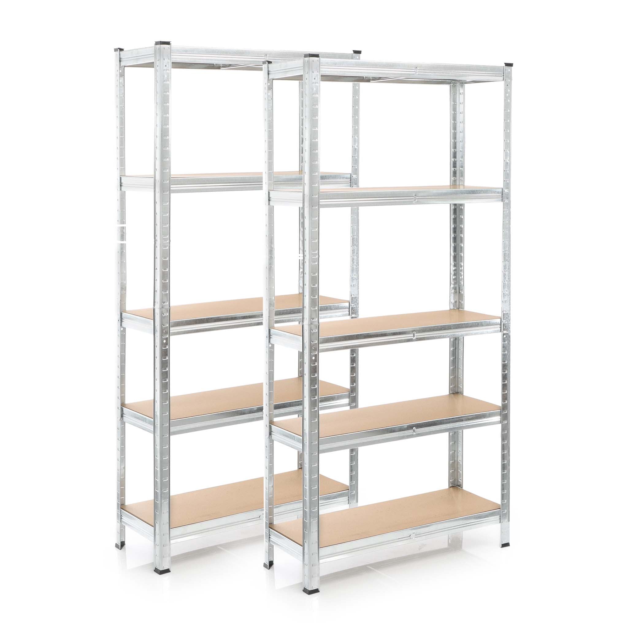 Set 2x scaffali a incastro per carichi pesanti 180x90x30cm Max 875kg l’uno Acciaio 5 ripiani