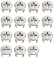 Connettori in acciaio inox 12 mm - 15 pezzi - Accessori per mobili - Robusti e resistenti - Adatti per armadi - Connettori per mobili