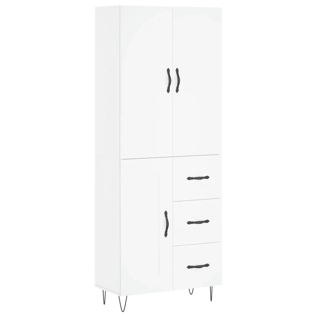 Buffet credenza cassettiera armadio mobile contenitore organizer cucina soggiorno salotto alto 69,5 x 34 x 180 cm legno ingegnerizzato bianco 02_0032644