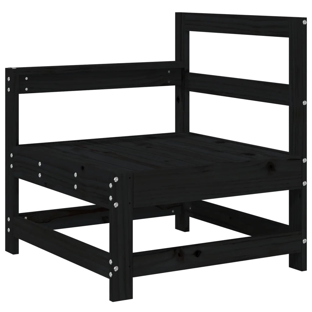 Set Salotto da Giardino 3 pz Nero in Legno Massello di Pino 825531