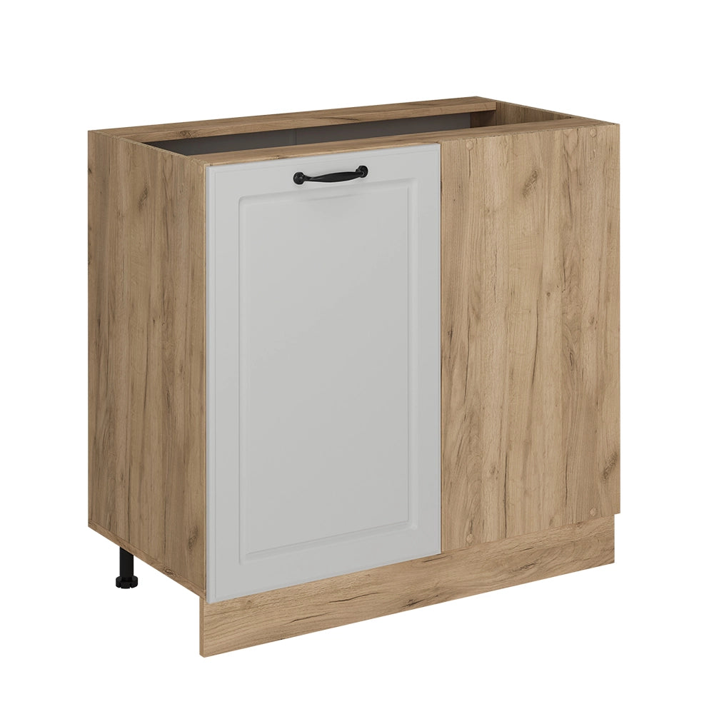 Mobile ad angolo cucina R-Line Bianco rustico/Rovere dorato 86 cm senza piano di lavoro Vicco