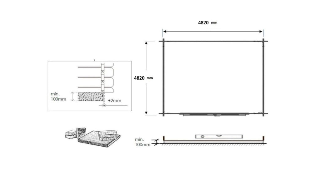 Casetta da giardino in legno - 25m2 - 5x5m - 34mm - colore: naturale - DOM722 - ALTANKA