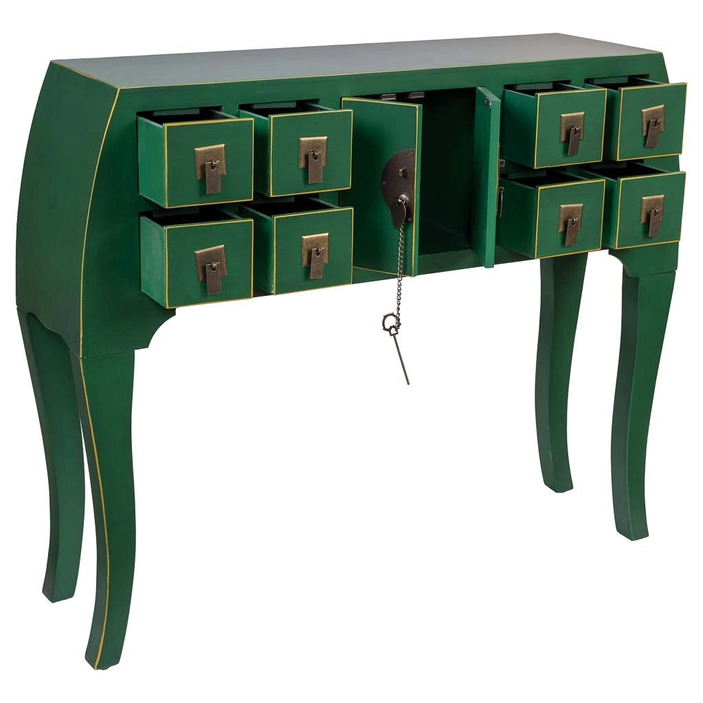 Mobile da ingresso in legno con 4 cassetti e 2 porte 98x26x80h cm