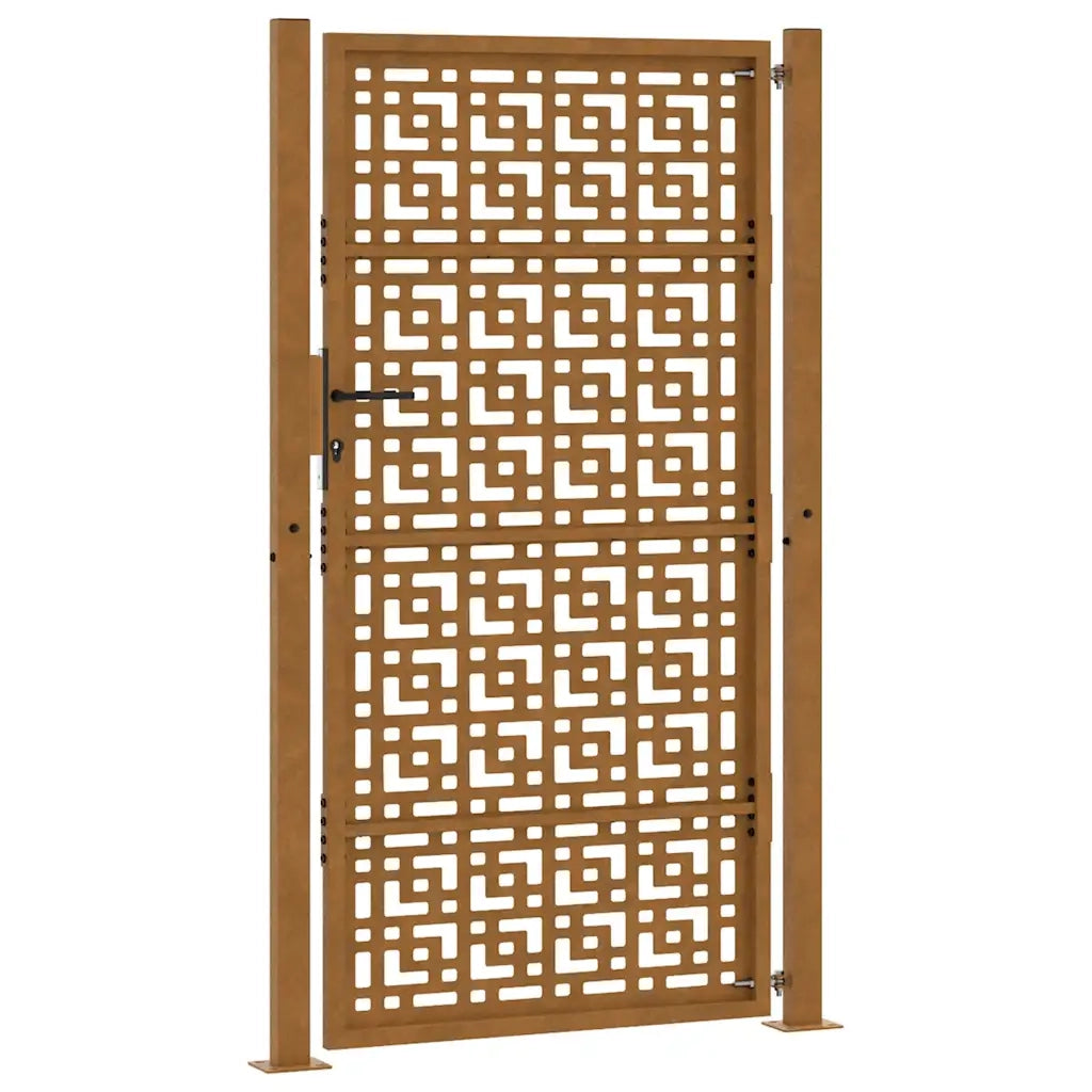 vidaXL Cancello da Giardino 105x180 cm Acciaio Corten Design a Croce