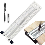 Liniaal quadrato a forma di T - ultra precisa - 200 mm - acciaio inossidabile