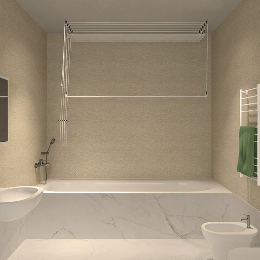 Stendibiancheria da Soffitto Salvaspazio per Interni e Esterni con 5 Aste da 200cm (altezza soffitto 290 cm) Stendinik