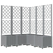 Fioriera | Cassetta per fiori | Vaso Giardino con Graticcio Grigio Chiaro 120x120x136cm PP