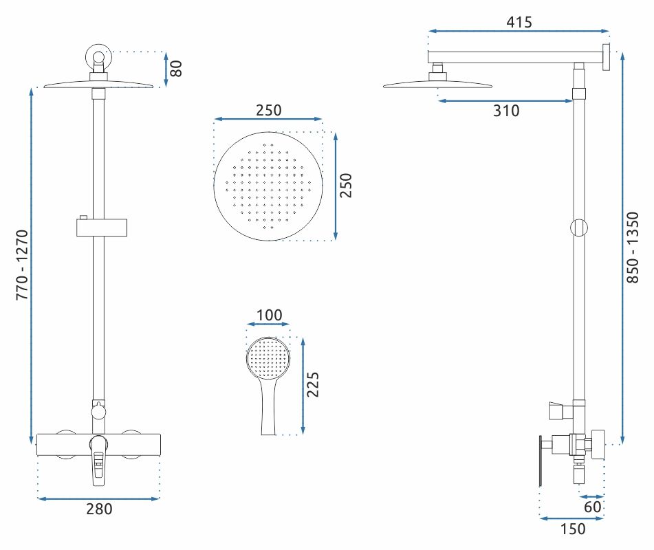 Set Doccia Da Incasso Rea Aldi Gold