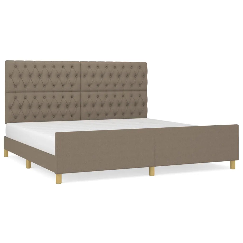 Giroletto con Testiera Grigio Tortora 200x200 cm in Tessuto 3125328