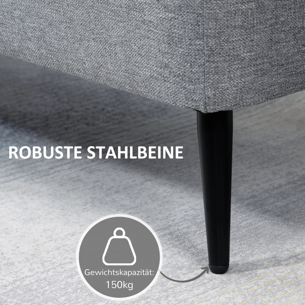 Divano imbottito ¨C zephmum ¨C grigio, tessuto, 101x38.5x44.5 cm