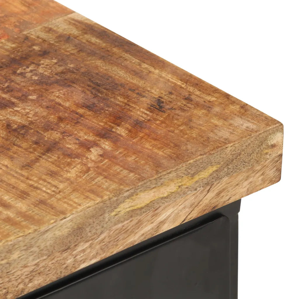 Comodino | Armadio da Notte | Mobiletto da notte 40x30x52 cm in Legno di Mango Grezzo