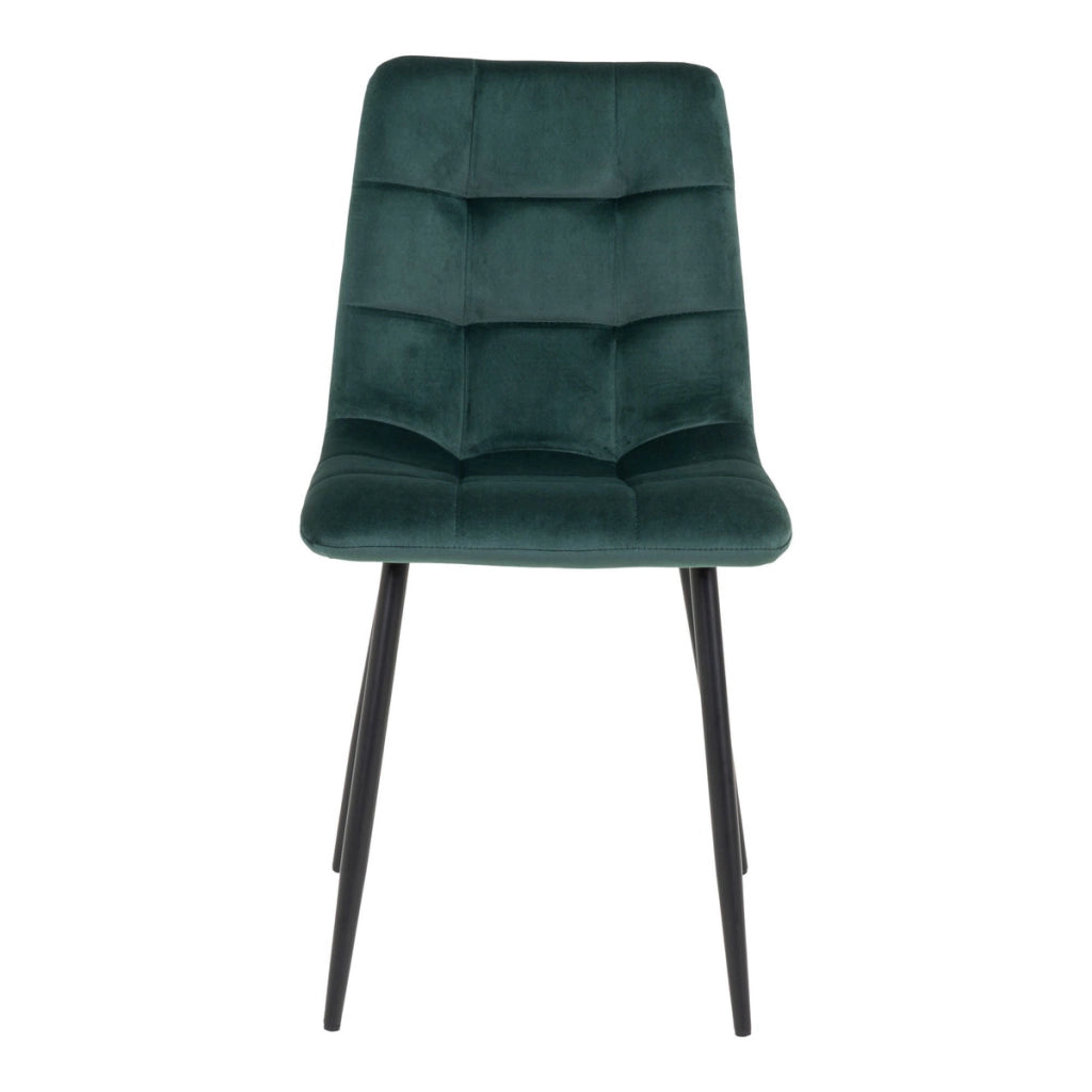 Set di 2 Sedie Middelfart, Verde, Velluto, 55x44x86 cm
