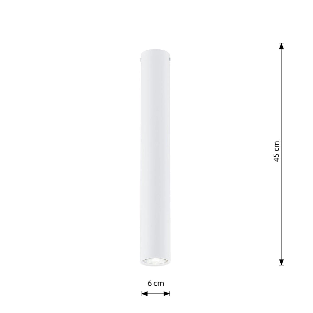 Spot soffitto bianco 45 cm tondo 1xGU10 8W Tecno Emibig