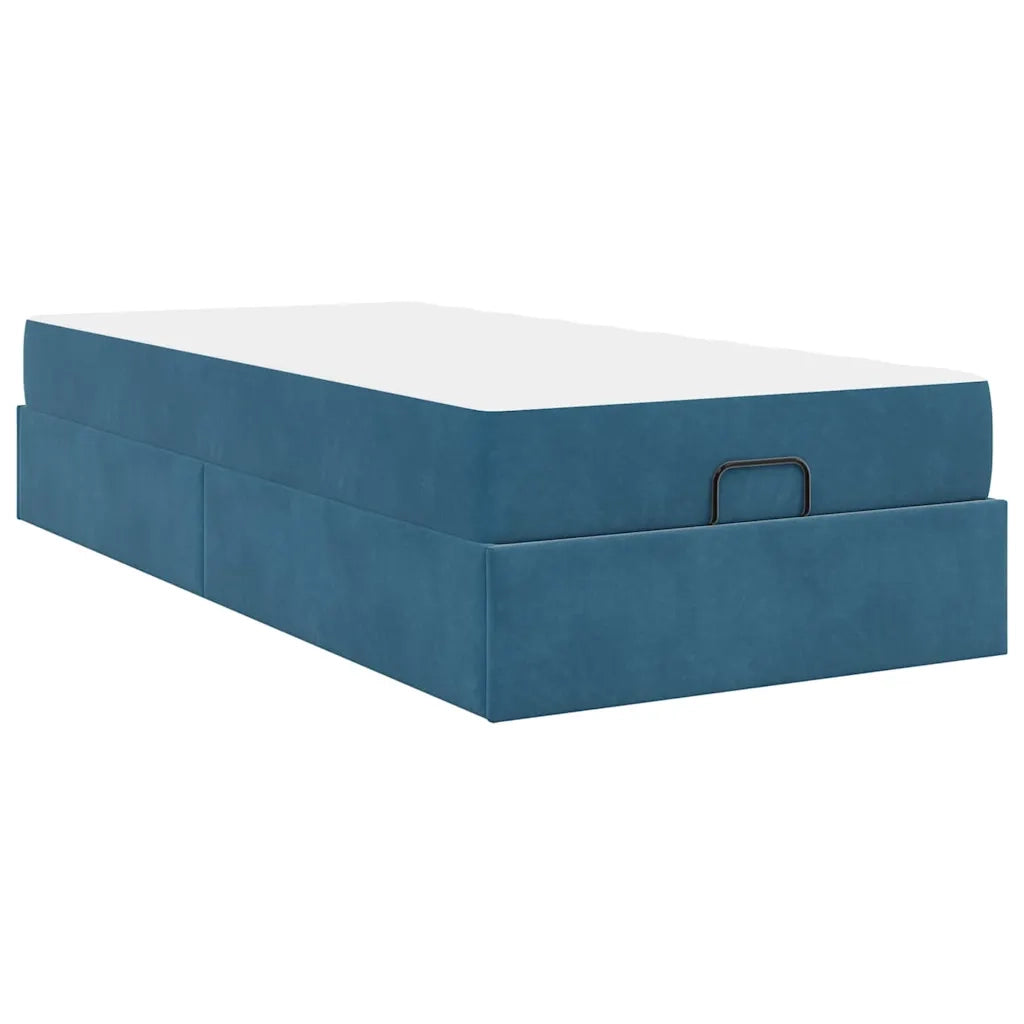 vidaXL Struttura del letto con materasso Blu 90 x 200 cm Velluto
