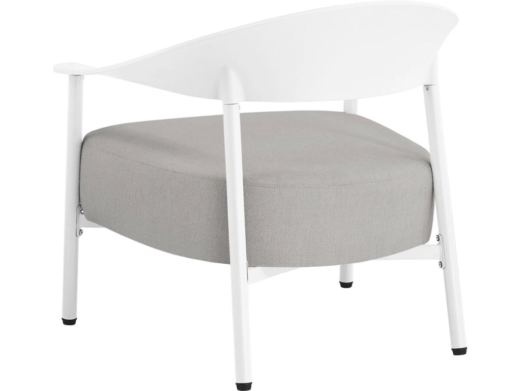 Set di mobili da giardino in metallo e plastica "Céora" - 4 posti - Bianco