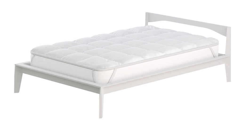 Topper 1 Piazza e Mezzo Trapuntato 300 gr/mq con Elastici Fancy Bianco