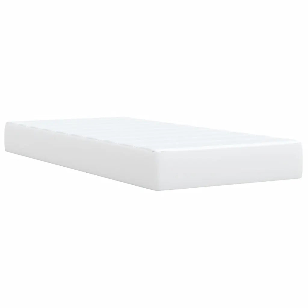 vidaXL Giroletto a Molle con Materasso Bianco 90x190 cm in Similpelle