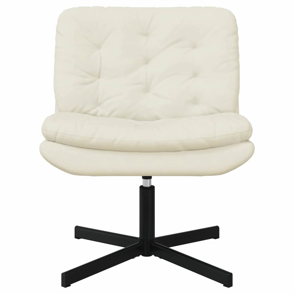 Poltrona Relax con Base Girevole Crema 63 x 75 x 76 cm Velluto 42007367