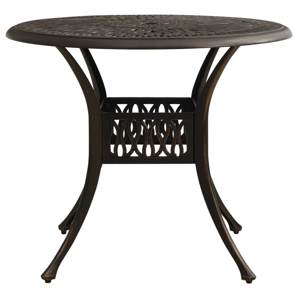 Tavolo da Giardino Bronzo 90x90x74 cm in Alluminio Pressofuso 315585