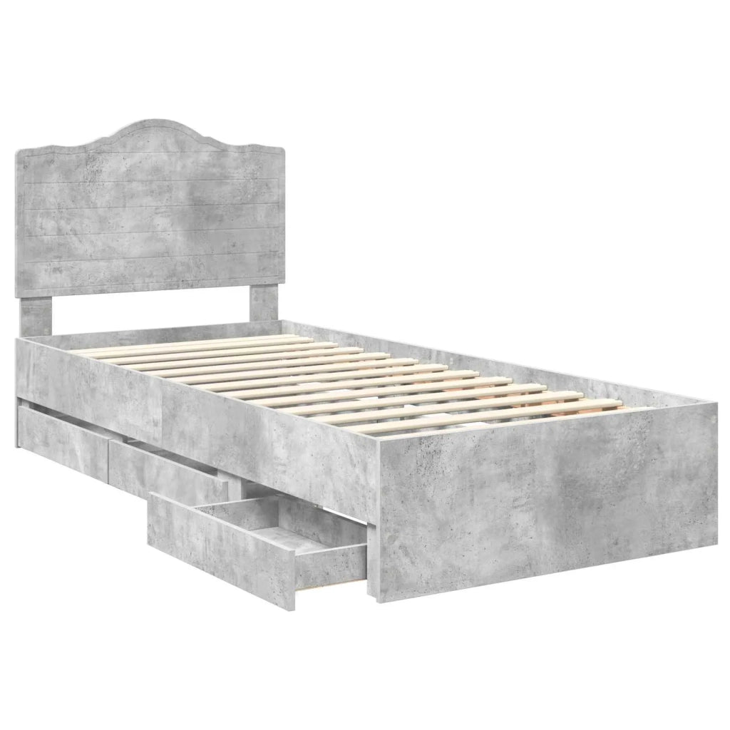 Struttura del letto con cassetto Grigio Cemento 100 x 200 cm 3413446