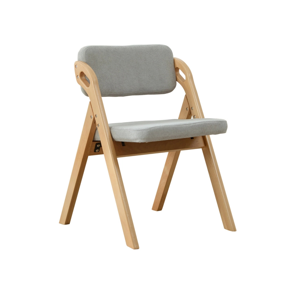 Sedia pieghevole imbottita con seduta sfoderabile in legno grigio