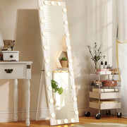 Specchio a figura intera ULEVR 150x40 cm con 24 luci, 3 tonalit¨¤ e luminosit¨¤ regolabile, bianco