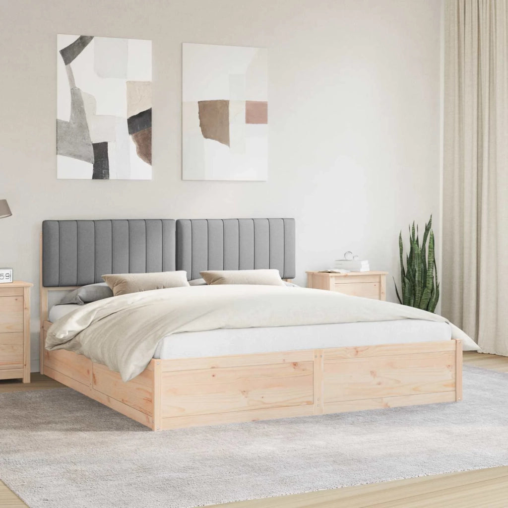 Letto con Testiera Rivestita Grigio chiaro 180 x 200 cm 3398214