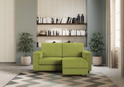 Divano marrak 2 posti (due sedute da 60cm) + pouf misure esterne l.148 p.155 | verde - Mobili 2G