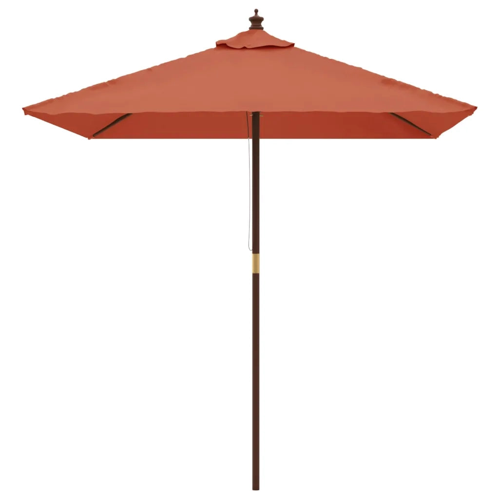 Ombrellone Giardino-Ombrello da Balcone con Palo in Legno Terracotta 198x198x231 cm