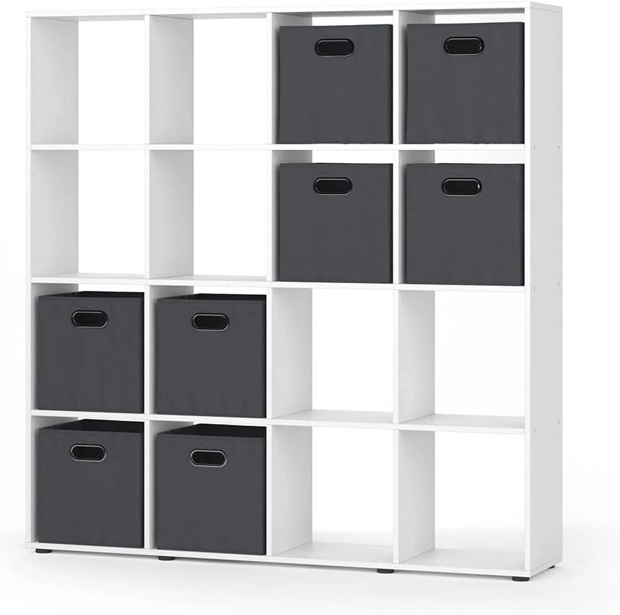 Scaffale Karree, Rovere bianco/dorato, 142.4 x 143 cm, per una suddivisione flessibile dello spazio e una conservazione ordinata