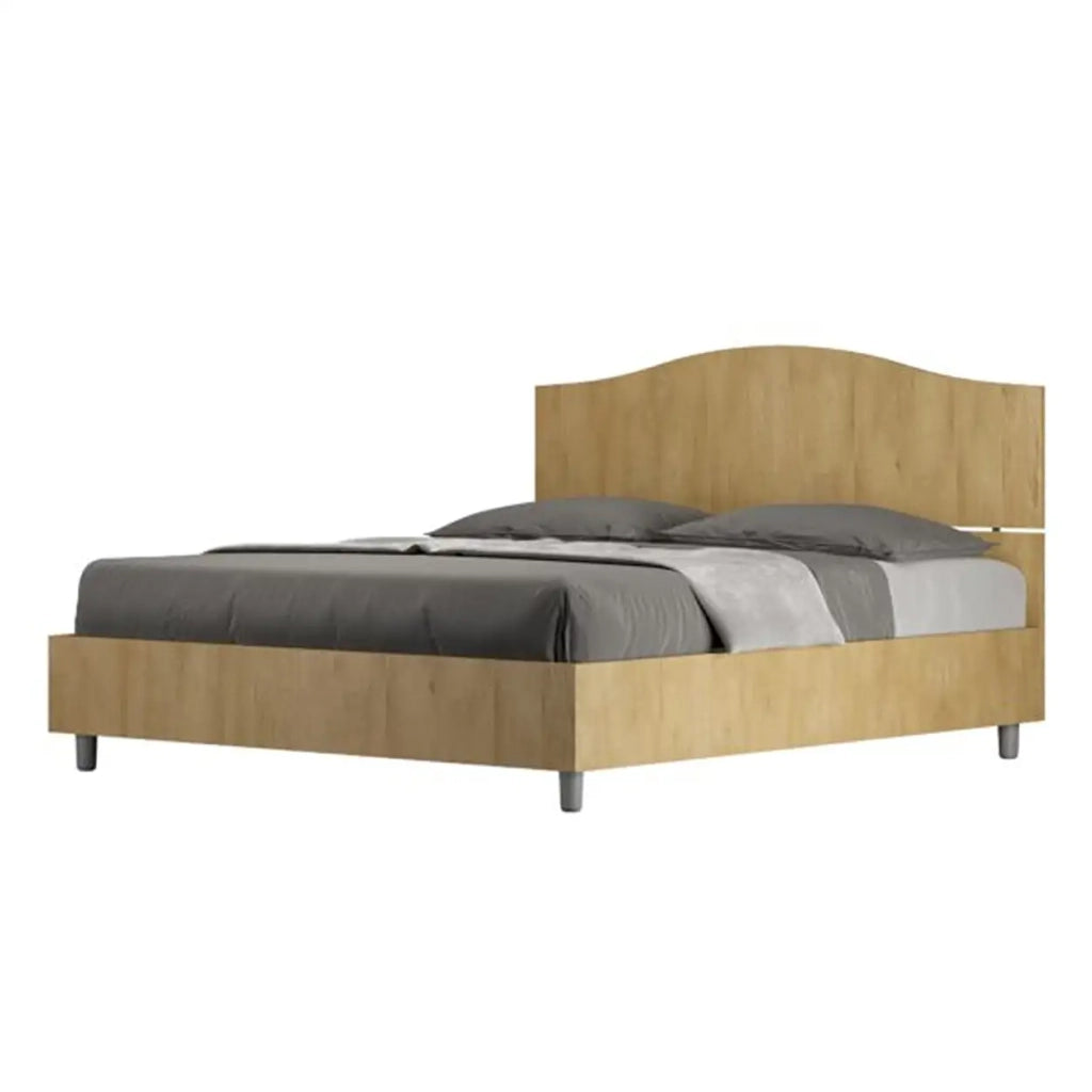 Letto matrimoniale con rete 160x190 quercia Dores