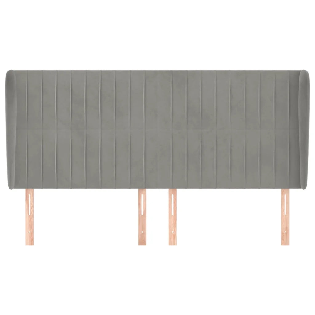 Testiera ad Orecchio Grigio Chiaro 183x23x118/128 cm in Velluto 3118254