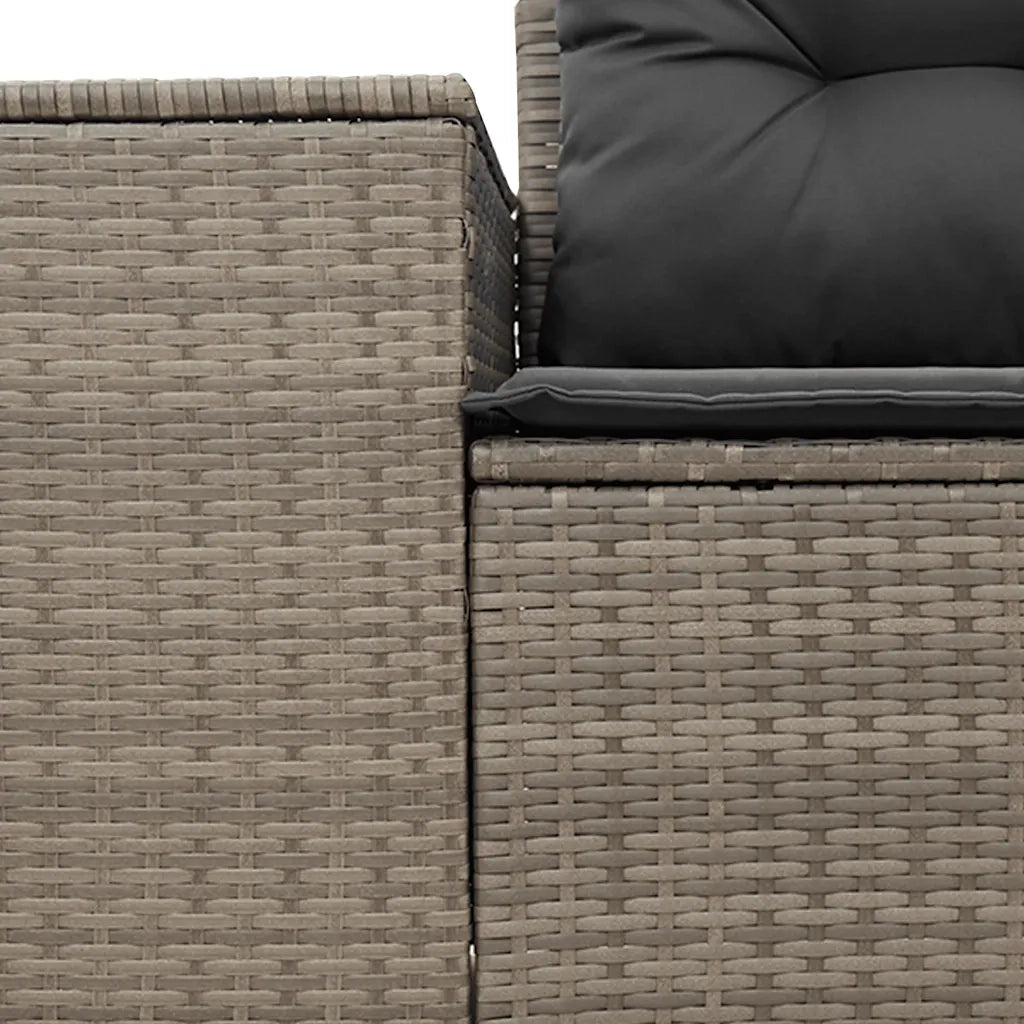 Divano da Giardino con Cuscini 2 Posti-Sofa da Giardino-Divano da esterno Grigio in Polyrattan 694319