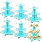 Supporto per torte in cartone - Tore per cupcake in cartone - Blu - 6pz - Ideale per feste, matrimoni e compleanni - Duraturo e semplice