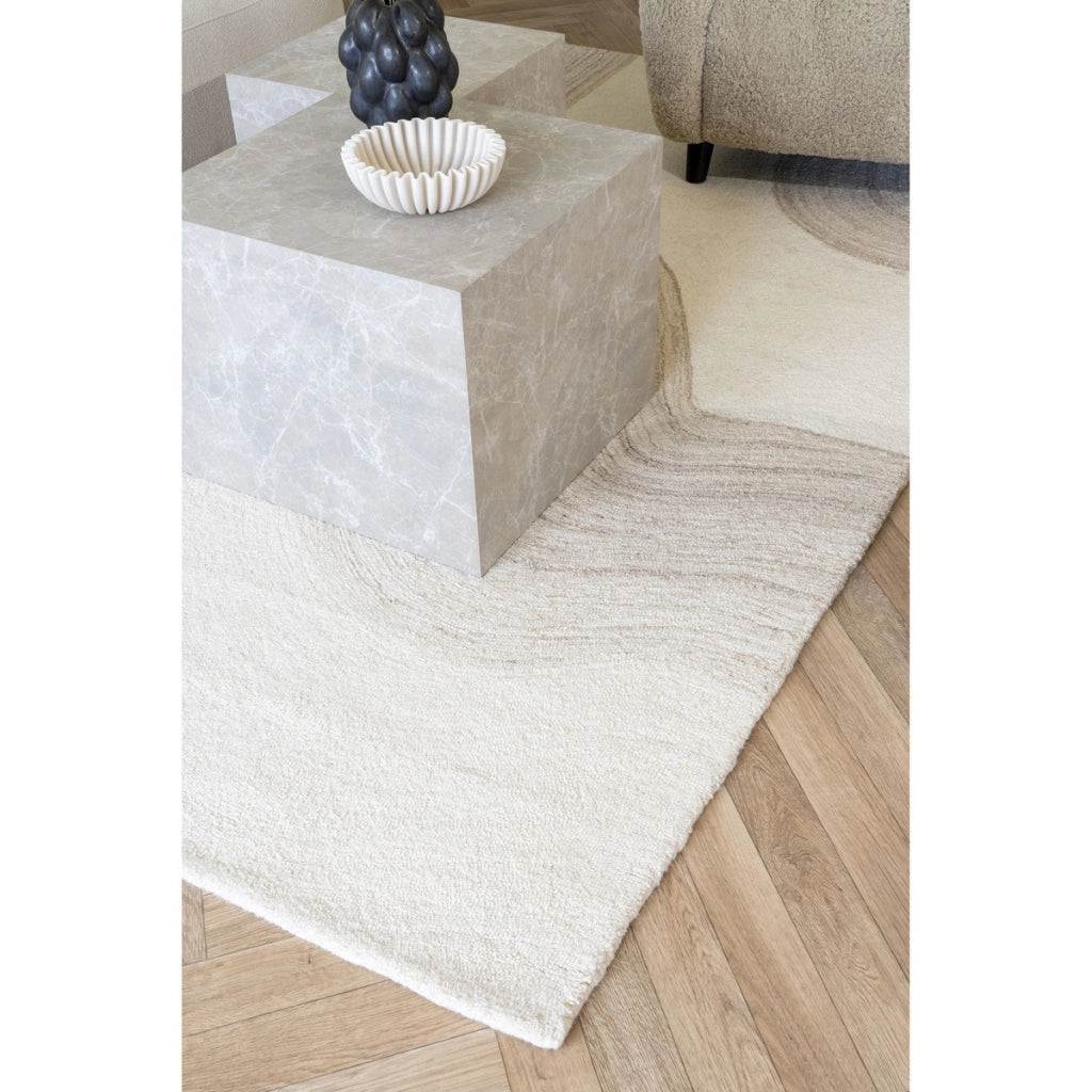 Tappeto Rettangolare Surat, Beige, Lana, 160x230x1 cm