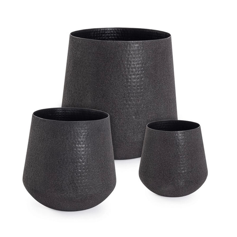 Set di 3 Porta Vaso in Metallo con Finitura Smaltata Opaca - FRESH