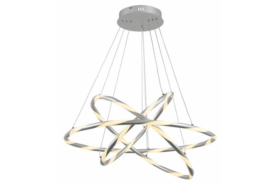 Lampada sospesa LED Twister Reality 3 anelli cromo 60W