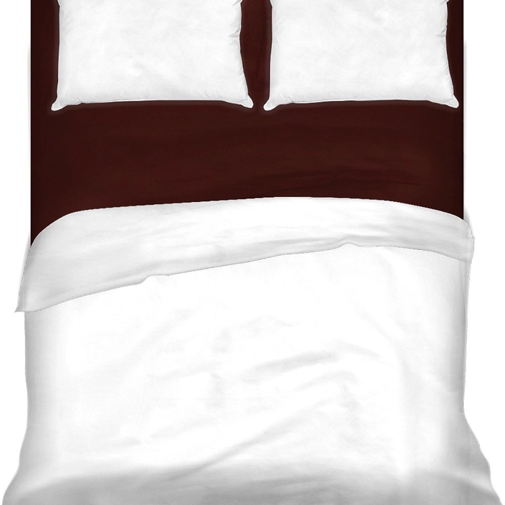 Lenzuolo letto sotto con angoli 100% puro cotone Made in Italy tinta unita Marrone - 1 Piazza e mezza