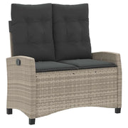 Panchina Reclinabile Giardino | Panca da Giardino con Cuscini Grigio Chiaro Polyrattan