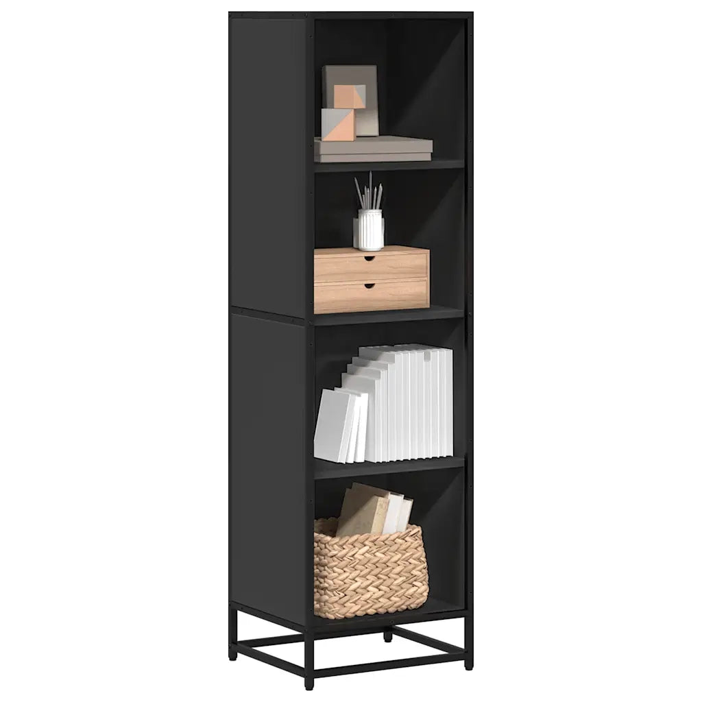 Libreria-Scaffale per Libri-Mobile di Stoccaggio Nera 40x35x139 cm in Legno Multistrato