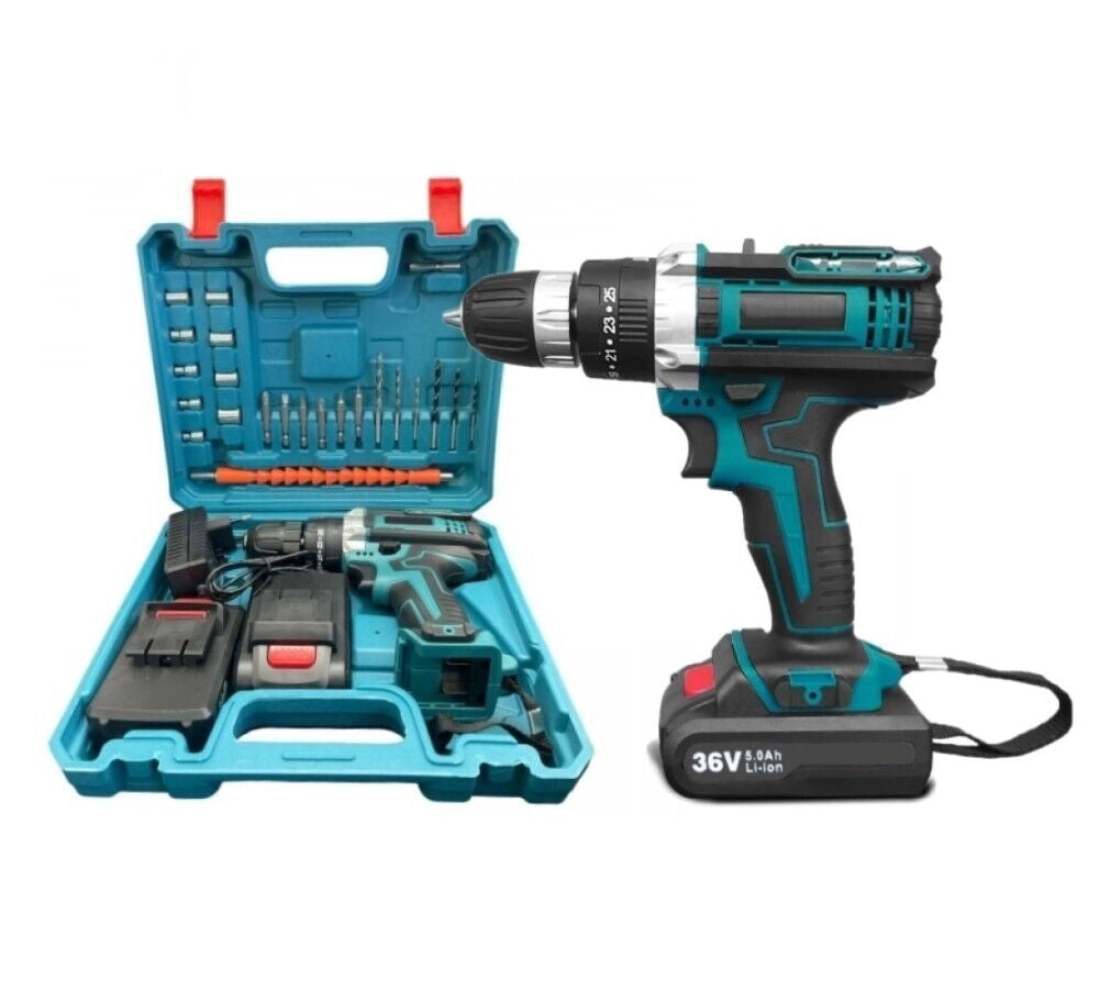 Trapano avvitatore doppia batteria a litio 36V MAX + valigetta 24 accessori LLD