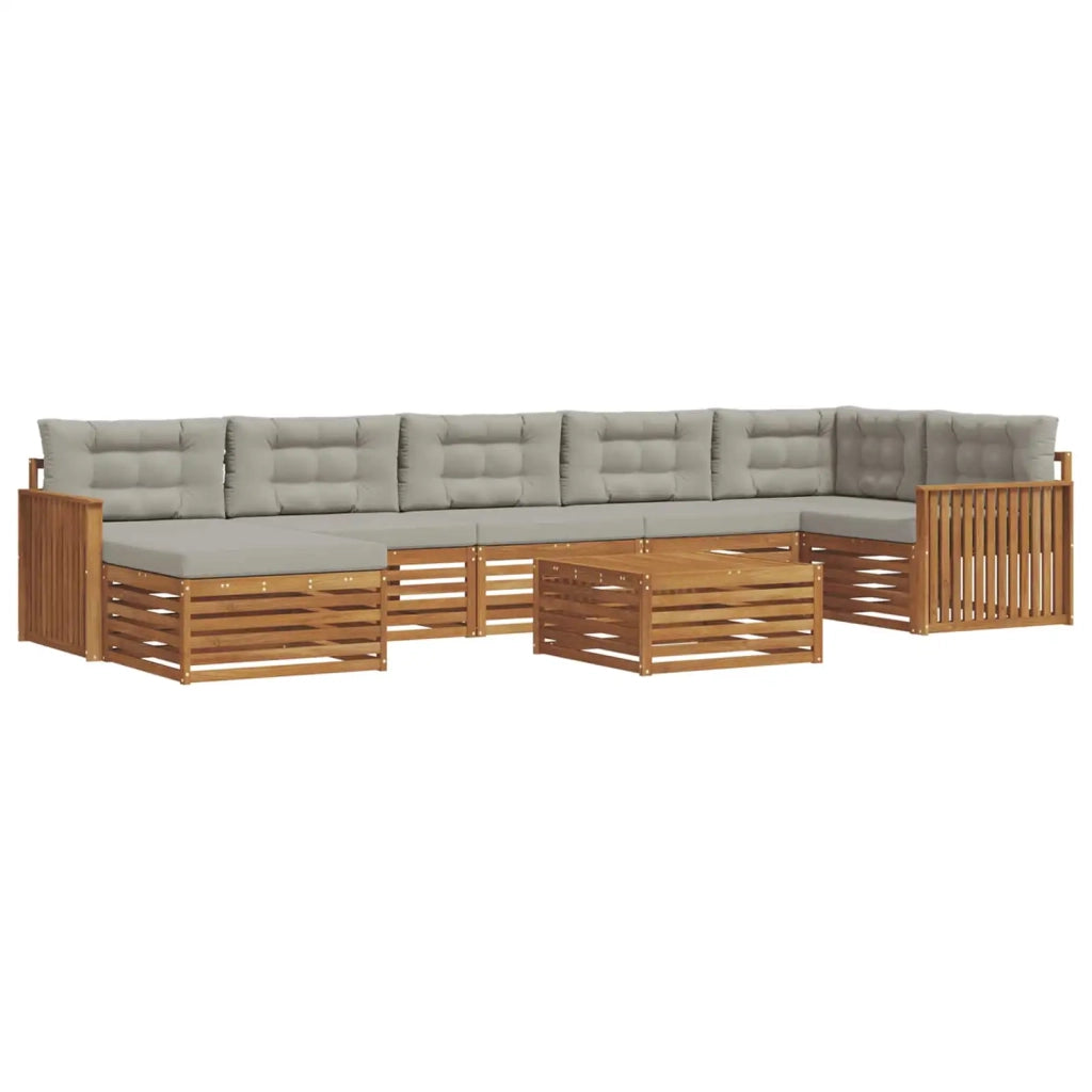 Set di divani da esterno 8 pcs Grigio Naturale e Chiaro 3373856
